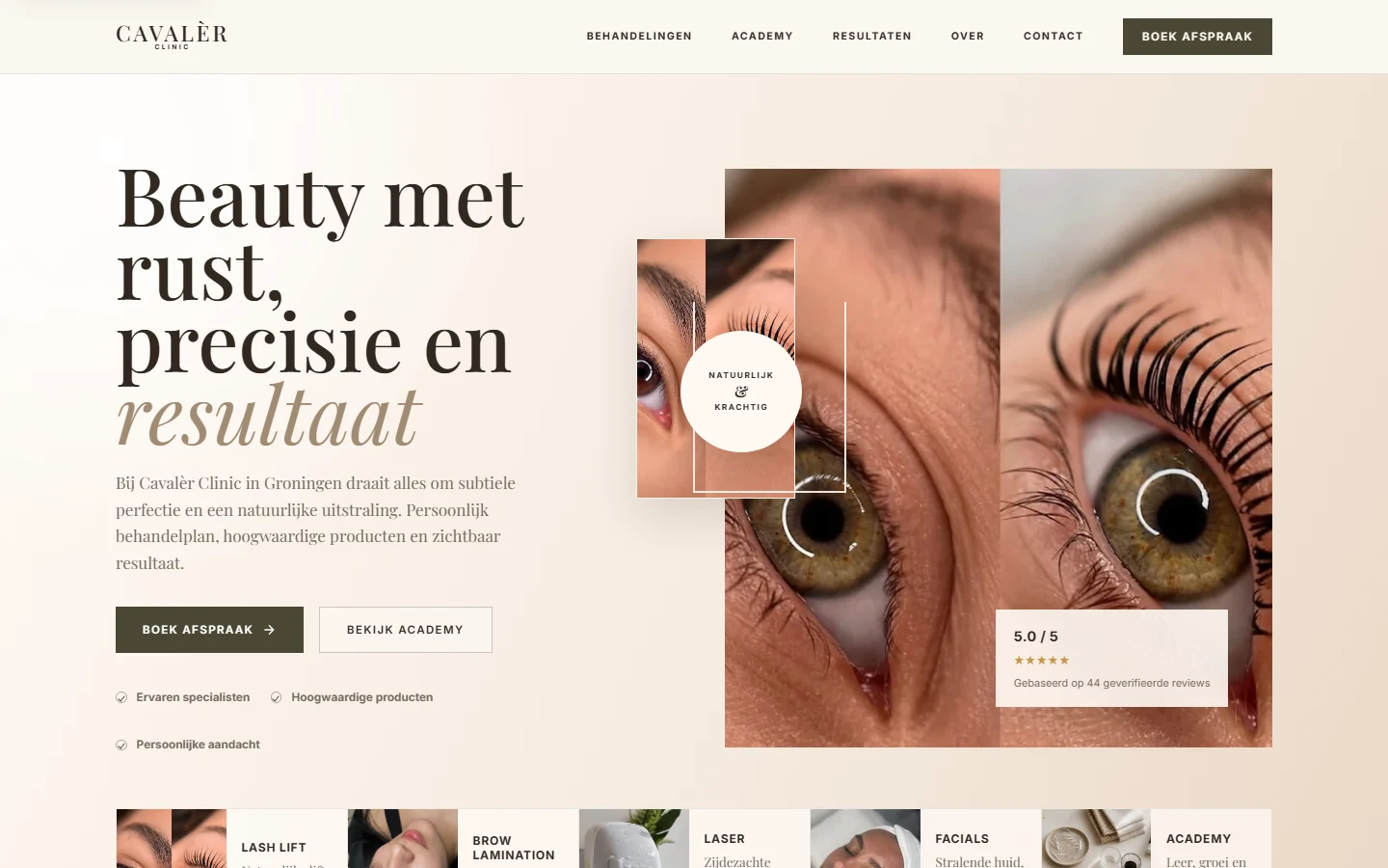 Cavaler Clinic website als praktijkvoorbeeld
