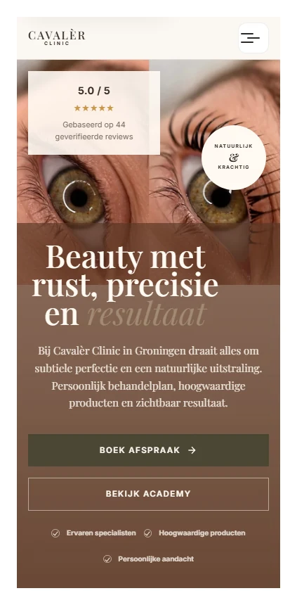 Cavaler Clinic mobiel - rustige opbouw en duidelijke contactroute